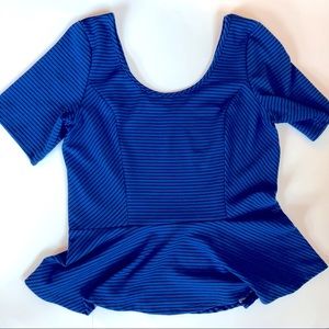 Eyeshadow striped Peplum Top